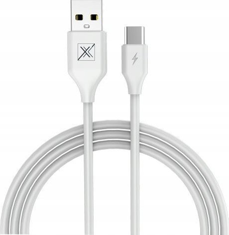 Полнач приклучок Maxximus Urban, 2.1A, 2x USB со кабел Type C, бел
