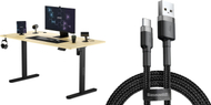 Tavolinë elektrike SENSE7 Nojo Pine, 140x70 cm, lartësi e rregullueshme, dru pishe e zezë