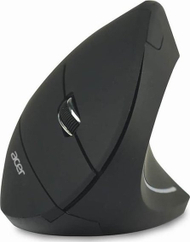 Mouse vertikal wireless Acer Vertical Ergonomic, 1600 DPI, bateri e rikarikueshme, i zi