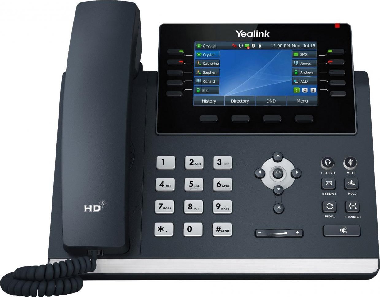 Telefon IP Yealink SIP T46U, ekran me ngjyra, profesional, i zi