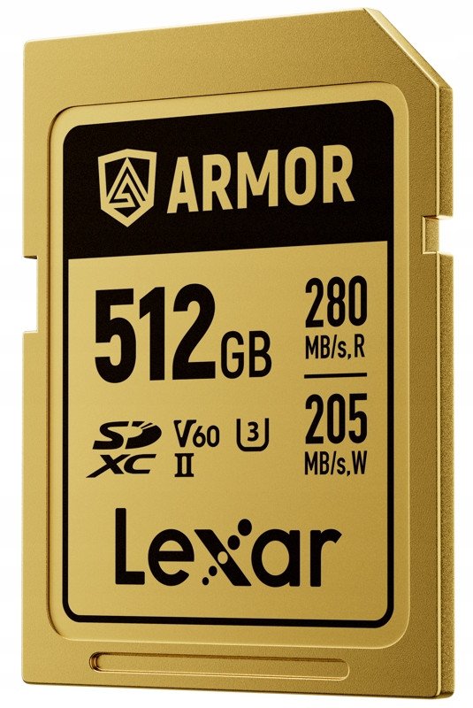 Kartë memorje Lexar Professional GOLD ARMOR, 512GB, SDXC UHS II V60, prej çeliku