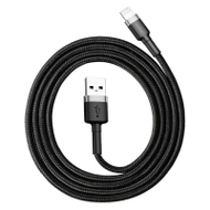 Kabllo USB Lightning Baseus, 0.5 m, 2.4A, e zezë gri