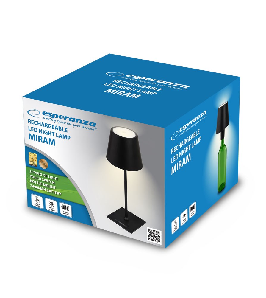 Llambë tavoline Esperanza ELD119K, LED 200lm, USB, e zezë