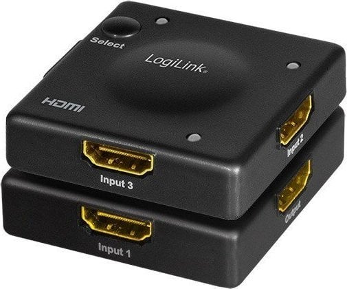 Ndarës HDMI LogiLink 3x1, Full HD 1080p 60Hz, Mini, i zi