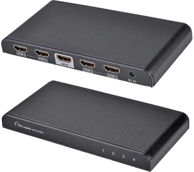 Splitter HDMI Techly 1×4, 4K@60Hz, EDID, i zi
