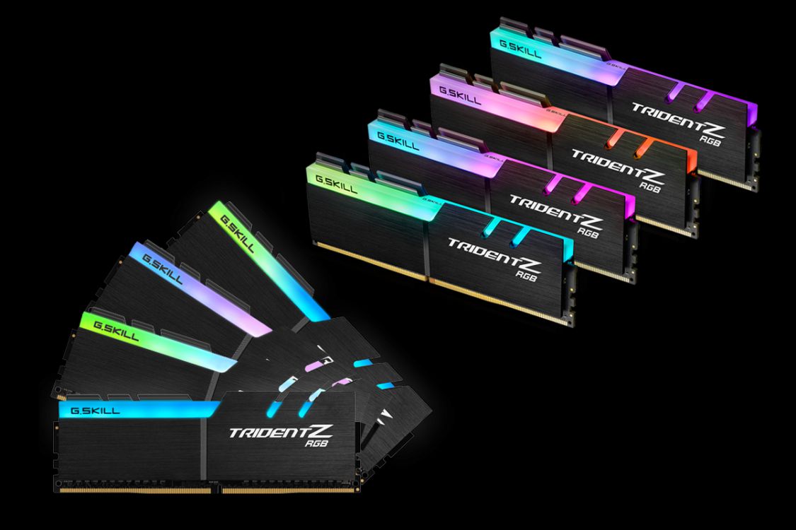 RAM Memorie G.Skill Trident Z RGB, DDR4, 64 GB, 3200 MHz, CL14 (F4-3200C14Q2-64GTZR)