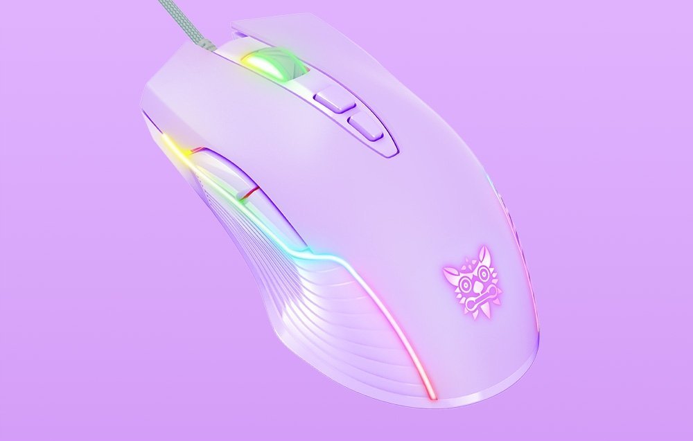 Mouse gaming ONIKUMA CW905, me kabllo, 7 butona, vjollcë me dritë RGB