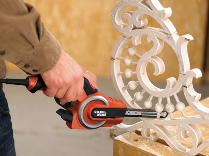 Lëmues me shirit Black & Decker KA902EK, 13mm, elektrik, portokalli