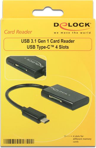 Lexues kartelash Delock 91740, USB C, kompakt, gri