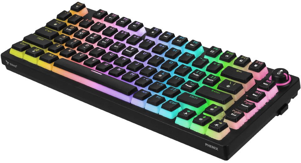 Tastierë wireless Savio Phenix, mekanike Gateron Red Pro, RGB, e zezë