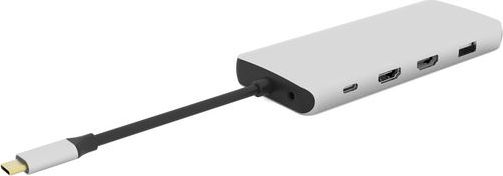 Docking station eStuff ES623009, USB C 12in1, Power Delivery 3.0, gri