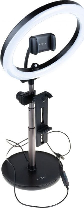 Tripod me dritë rrethore FIXED LEDRing, fije 1/4", i zi