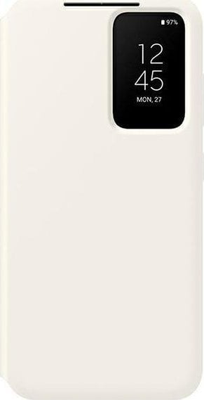 Këllëf me kapak Samsung Smart View Wallet EF-ZS916CU për Galaxy S23 Plus, xhep për karta, krem