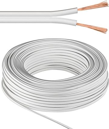 Kabllo audio për bokse Microconnect AUDSPEAKER2-100C, 2 x 2.5 mm², 100 m, e bardhë
