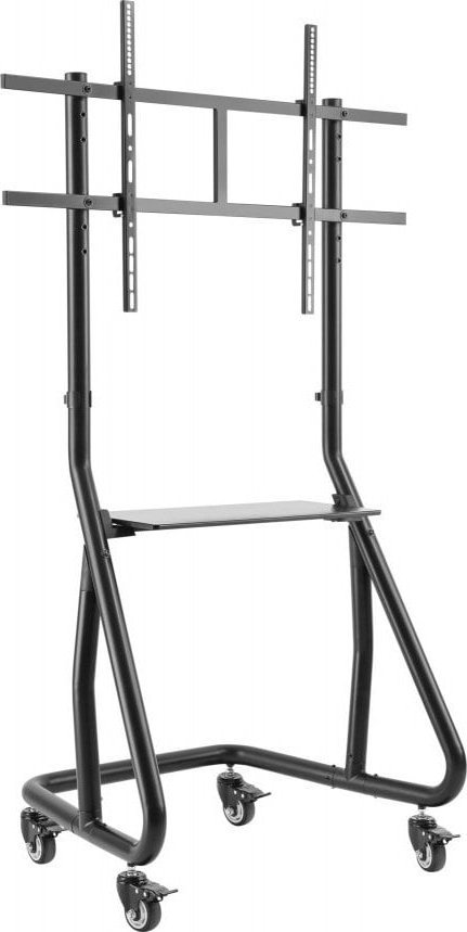 Karrocë TV për televizor LCD LED, 60" 105", me raft, e zezë