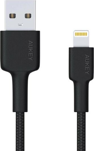 Kabllo USB Aukey USB A në Lightning, 2 m, najlon, e zezë