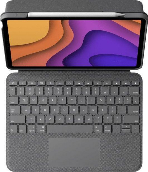 Mbështjellës dhe tastierë Logitech Folio Touch për iPad Air® (4th & 5th generation), US, i hirtë