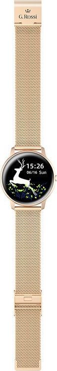 Smartwatch për femra G.Rossi SW015-4, ekran me prekje, Bluetooth, ngjyrë rose gold