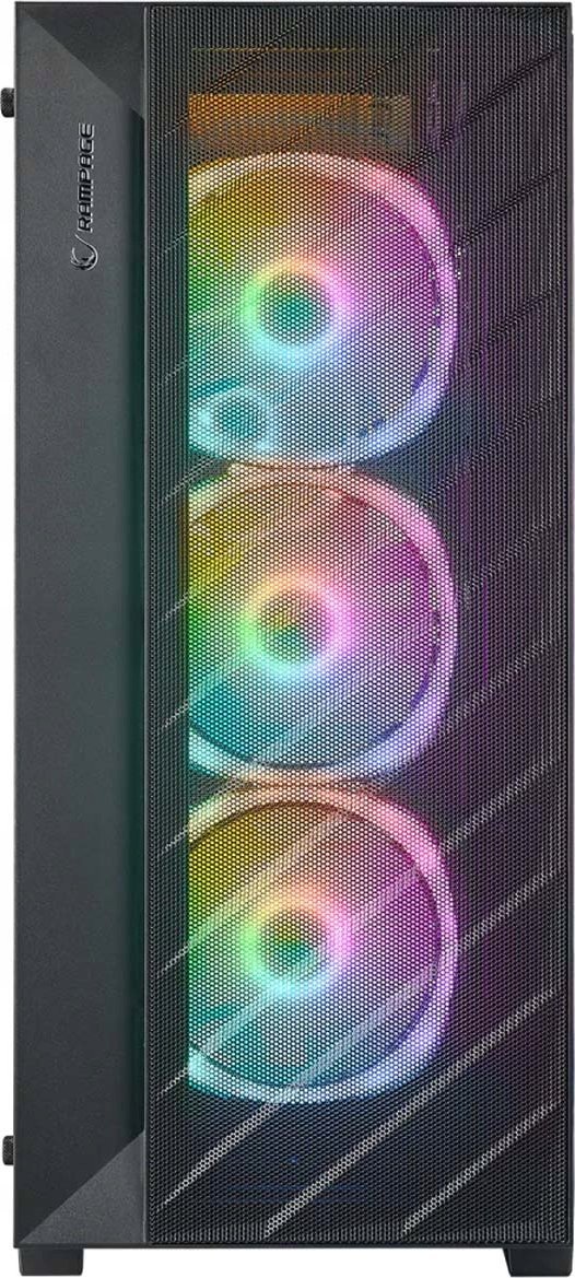 Kuti PC Rampage Prime Mesh, mid tower, 4x ventilatorë ARGB, xham i temperuar