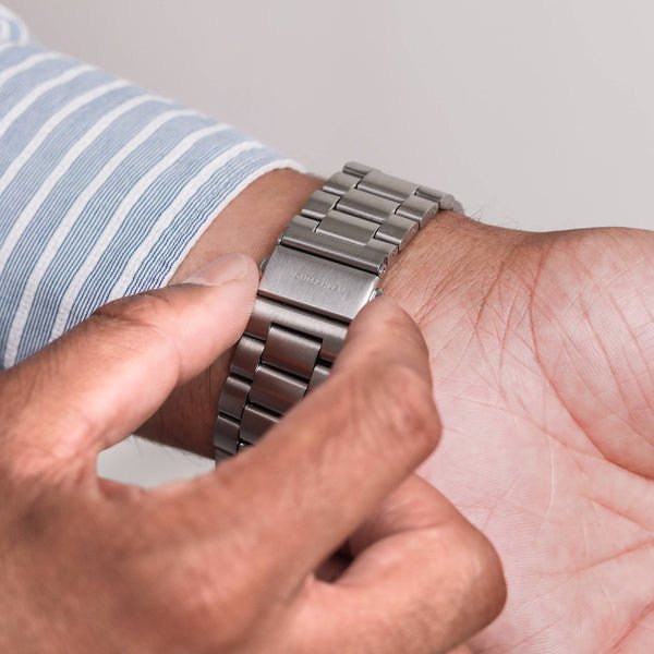 Rrip ore Vonmählen Link Bracelet 2, çelik inox 316L, për Apple Watch 40 41 42 mm, argjendtë