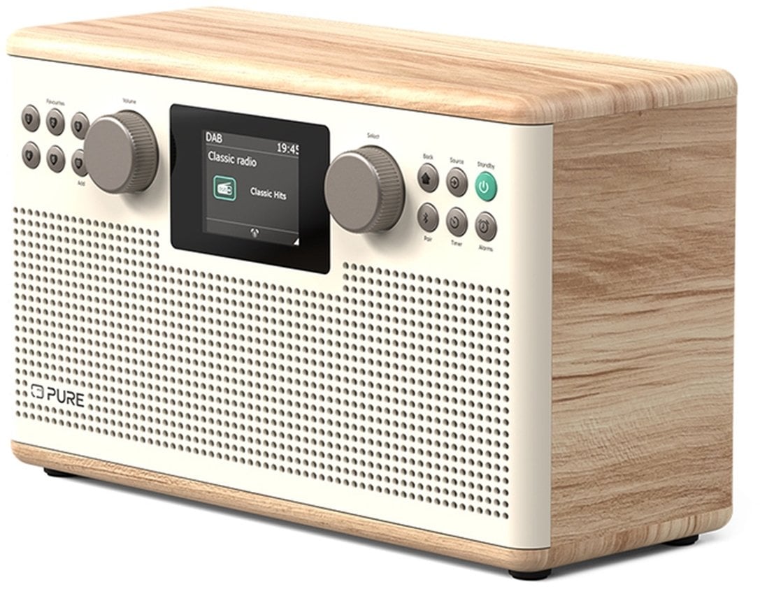 Radio digjitale Pure Classic H6, DAB DAB+ FM, Bluetooth, e bardhë dru lisi