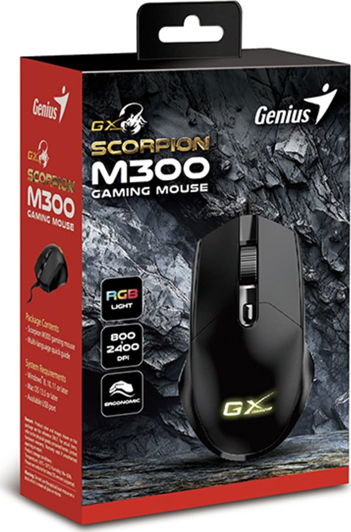 Maus Genius Mouse Wired Mouse, Genius GX Gaming Scorpion M300, me kabllo, i zi
