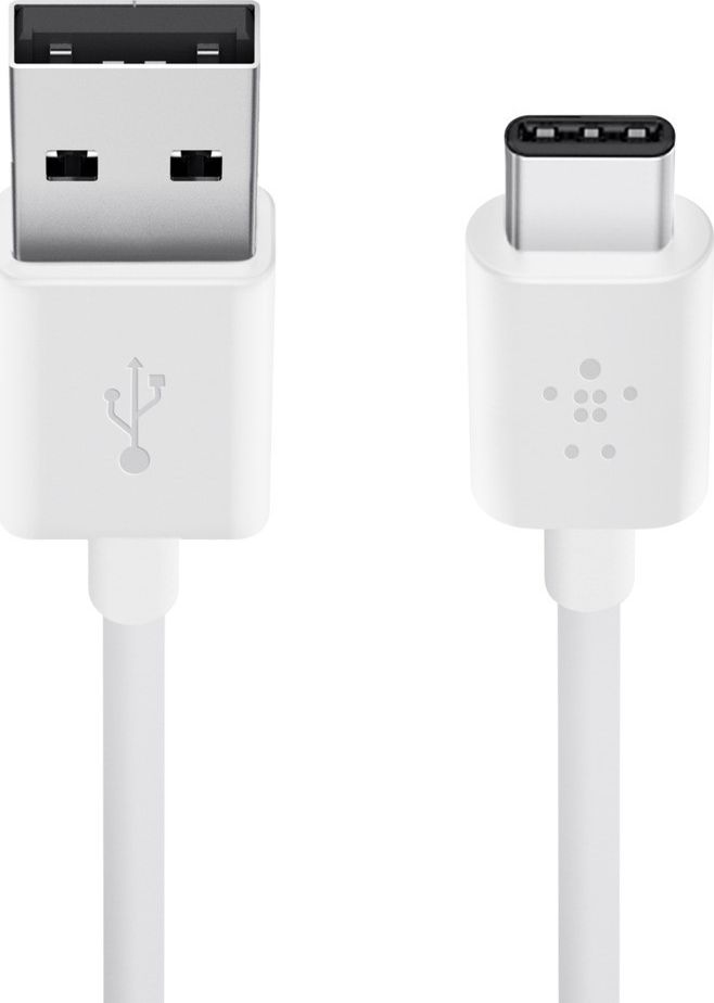 Kabllo USB Belkin CAB001bt2MWH, USB A në USB C, 2 m, e bardhë