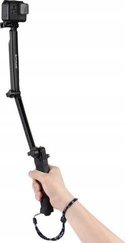 Monopod dorezë 3 në 1 Puluz Three Arm Grip, për GoPro SJCAM Xiaomi, plastikë, i zi