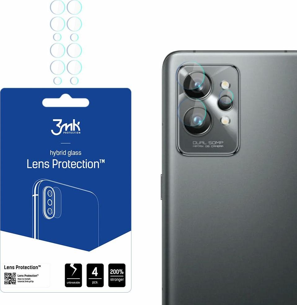 Mbrojtës xhami për lente 3MK Hybrid Glass Realme GT 2 Pro, set 4 copë, transparent