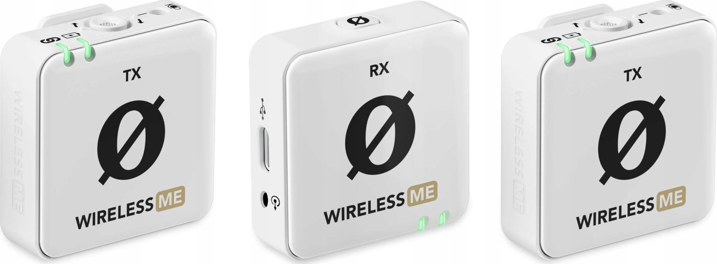 Mikrofon pa tela Rode Wireless ME Dual, sistem dykanalësh, USB C, i bardhë