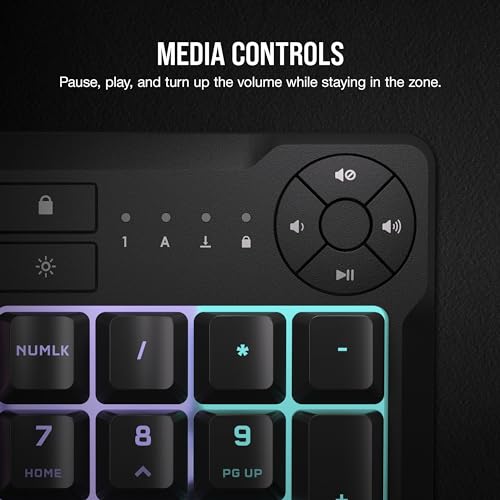 Tastierë gaming Corsair K55 Core RGB, me kabllo USB 2.0, 110 taste, e zezë