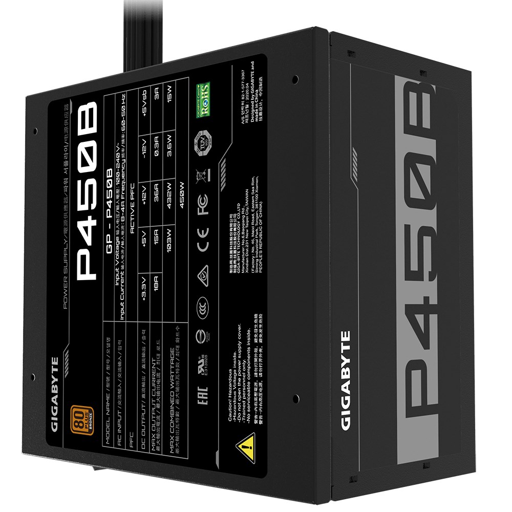 Burim energjie Gigabyte P450B, 20+4 pin ATX, 450 W