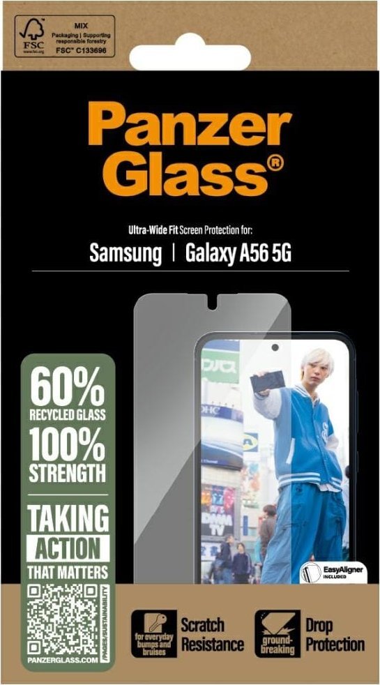 Strehues ekrani CARE by PanzerGlass Ultra Wide Fit për Samsung Galaxy A56 5G, xham mbrojtës, transparencë e lartë