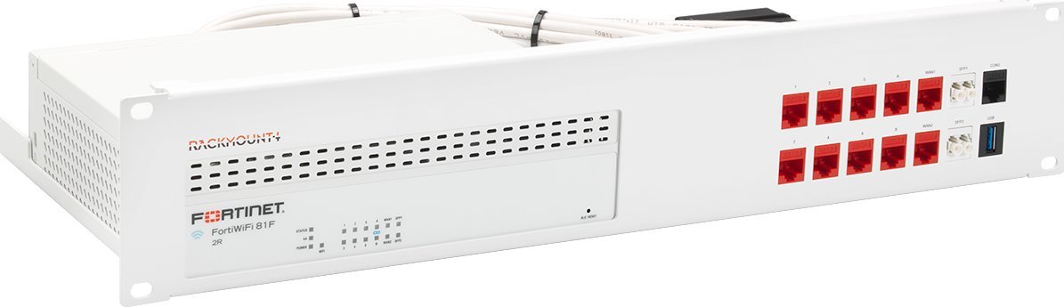 Aksesor rack Rackmount.IT RM-FR-T18, për FortiGate 80F PoE, montim firewall, i zi