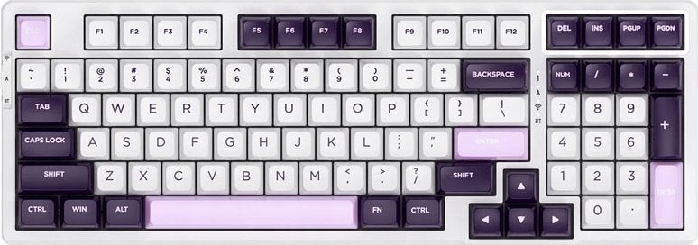 Tastierë gaming VGN V98Pro V2, mekanike Kailh BOX Ice Cream Pro, wireless 2.4 GHz Bluetooth USB C, Blackcurrant
