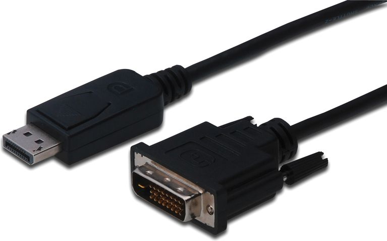Kabllo Digitus DisplayPort në DVI D, 2m, e zezë
