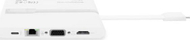 Docking station Dicota Portable 9 in 1, USB C, HDMI 4K, i bardhë