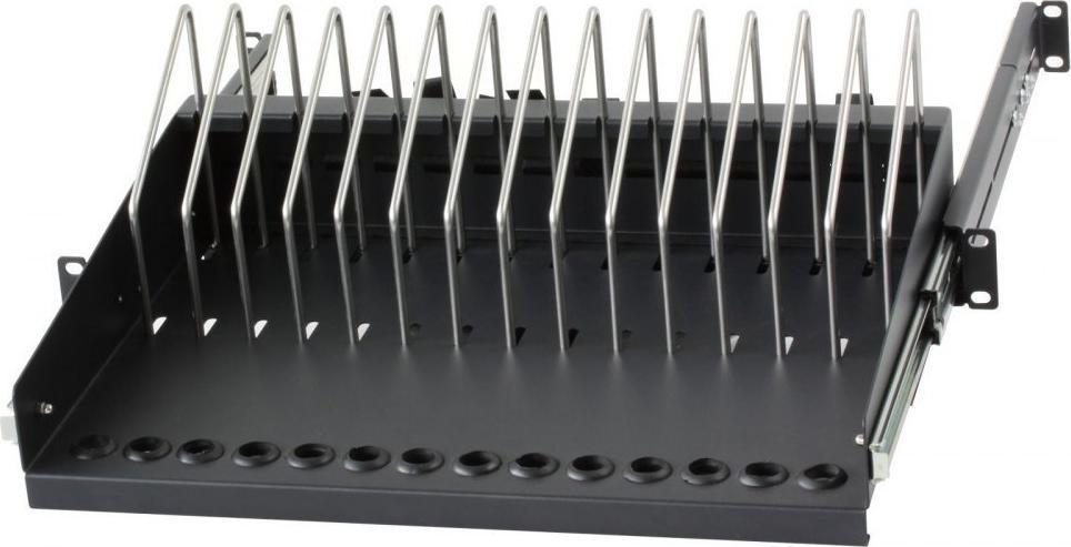 Raft i lëvizshëm për kabinet rack Techly, 14 ndarje, për kabinet 19", i zi