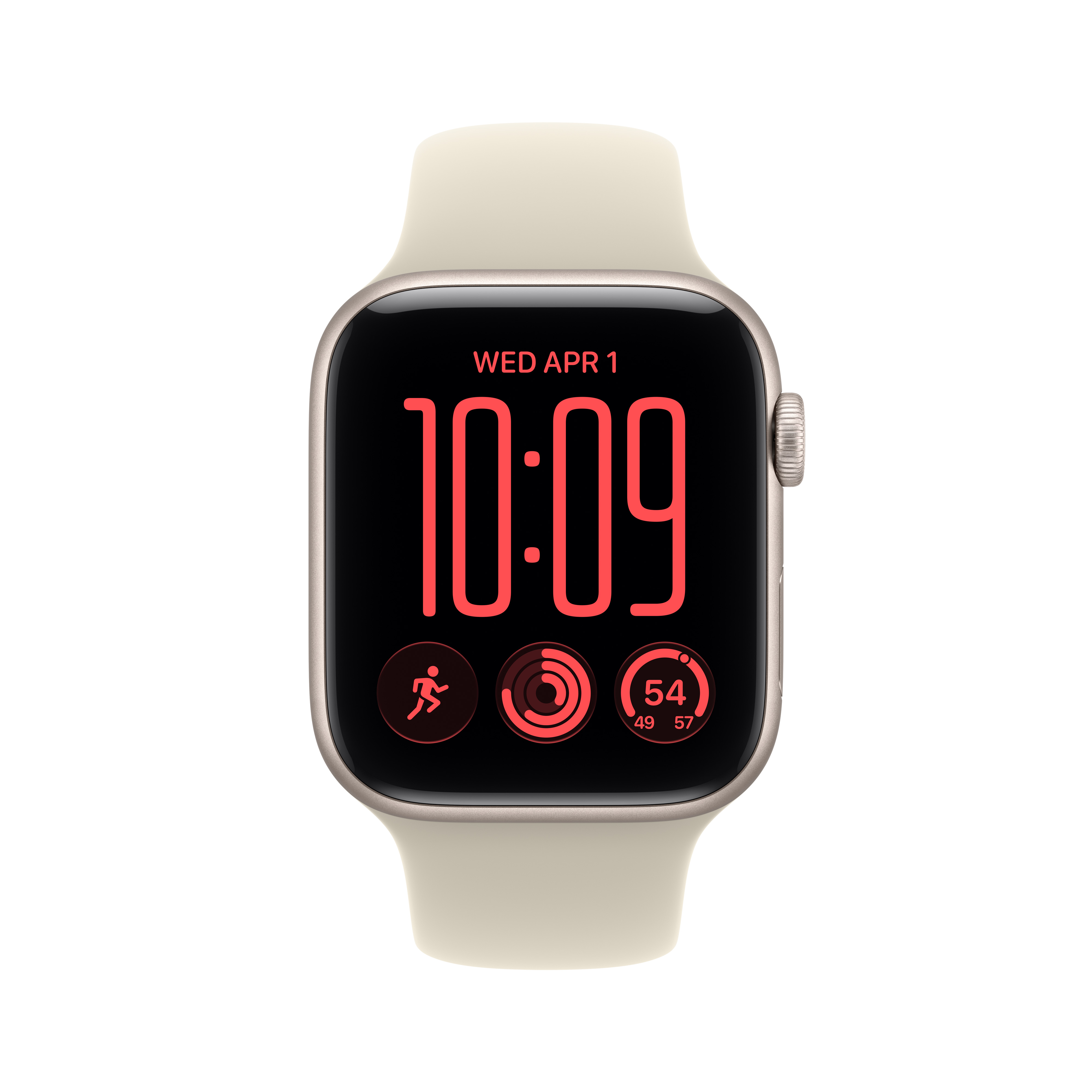 Apple Watch SE3 v2 GPS + Cellular 44mm Starlight Aluminum Case with Sand Sport Band, M/L