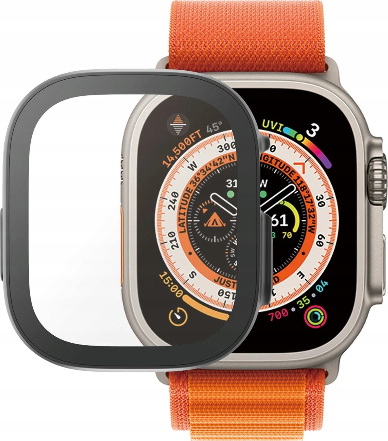Mbrojtëse ekrani PanzerGlass Full Body për Apple Watch Ultra 49mm, me D3O, e zezë