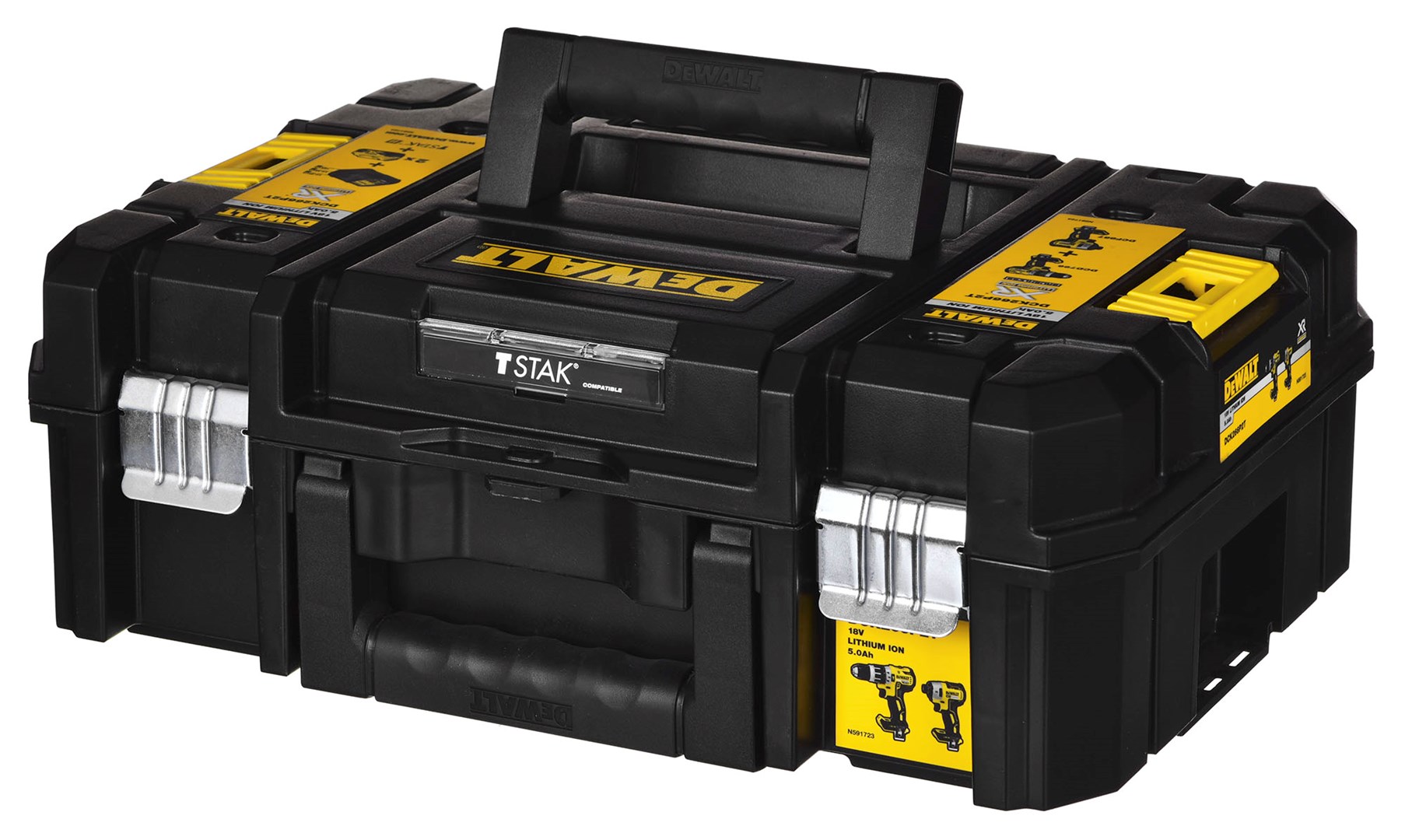 Set veglash pa kabllo Dewalt DCK266P2T QW, 18V, 2x 5.0Ah, i verdhë