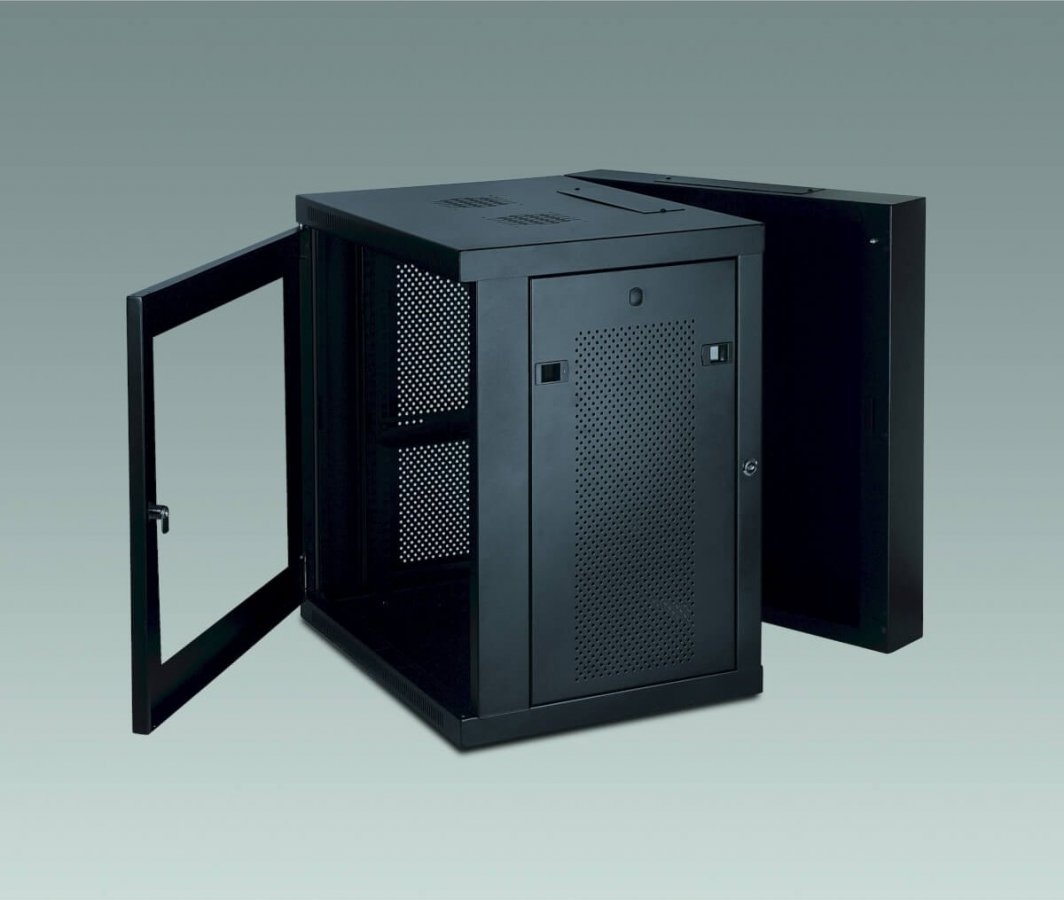 Ѕиден мрежен кабинет Tripp Lite SmartRack SRW12USG, 12U, врата од плексиглас, црн