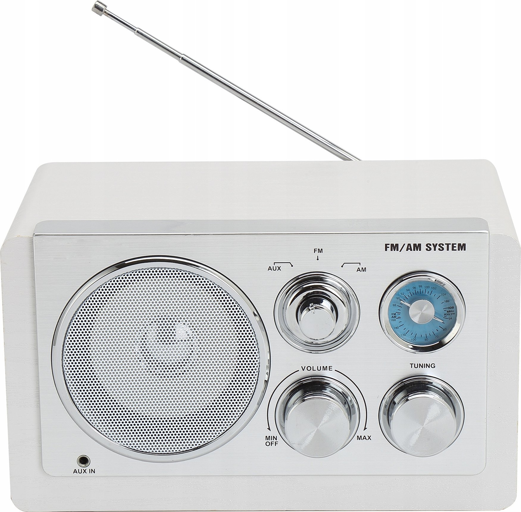 Radio Denver TR-63W, AM/FM, me AUX, e bardhë
