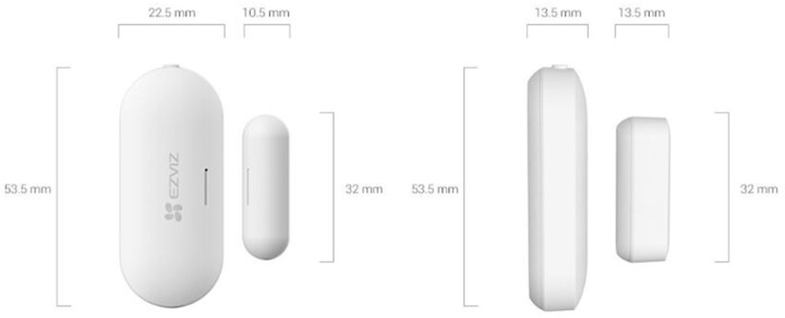 Sensor për dyer EZVIZ T2C, Zigbee 3.0, i bardhë