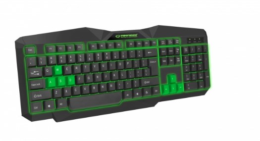 Tastierë Gaming Esperanza EGK201G, USB, e gjelbër / e zezë
