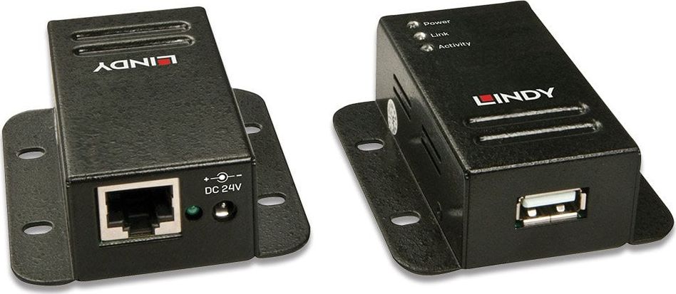 Ekstender USB në RJ45 Lindy 42680, USB 2.0, deri 50m, i zi