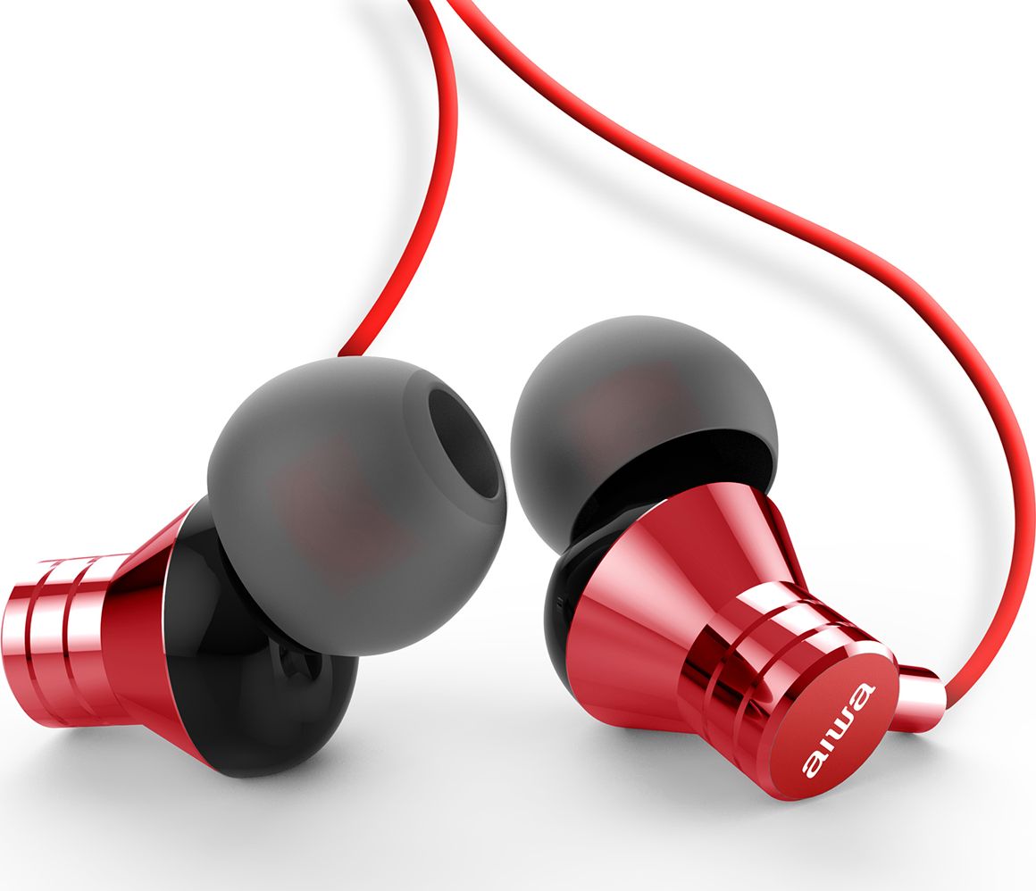 Kufje në vesh Aiwa ESTM-50RD, me mikrofon, me kabllo, të kuqe