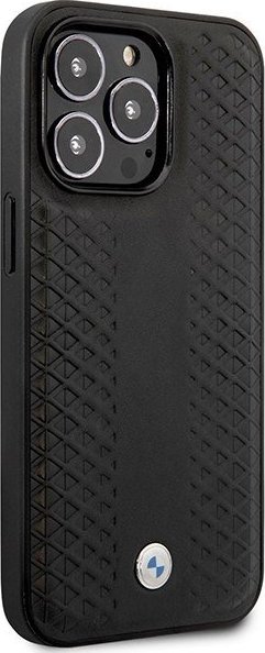 Këllëf telefoni BMW BMHMP14L22RFGK, për iPhone 14 Pro, lëkurë, MagSafe, i zi