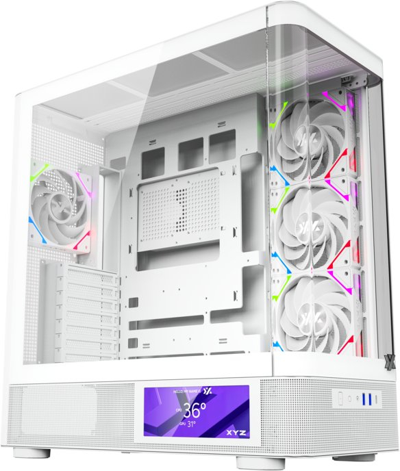 Kornizë PC XYZ X CS QUANTUMPRO W, ATX mATX Mini ITX, ekran 6.2", e bardhë