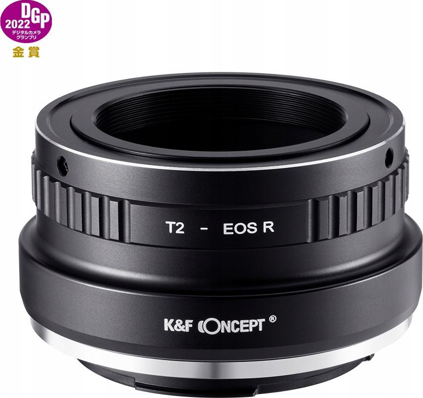 Adapter bajonete K&amp;F Concept KF06.488, Canon RF në T2 T mount, i zi